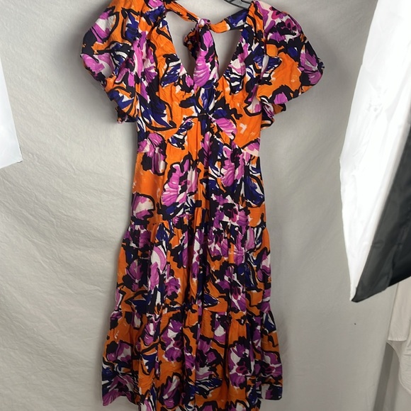By anthropologie medium Vibrant Floral Dress with Tie Back - Picture 4 of 8